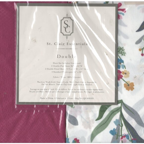 NEW St. Clair Essentials 2 Sets of Double/Full Sheets - Picture 2 of 2